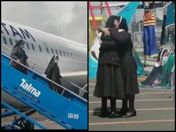Con papayera, pancartas y oraciones recibieron en Nariño a la hermana Gloria Narváez