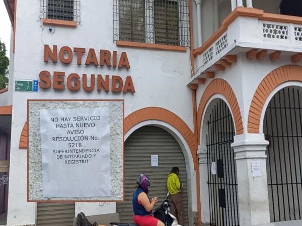 "Sin notario no hay atención", lleva días cerrada la Notaría Segunda en Cali y trámites "frenados"