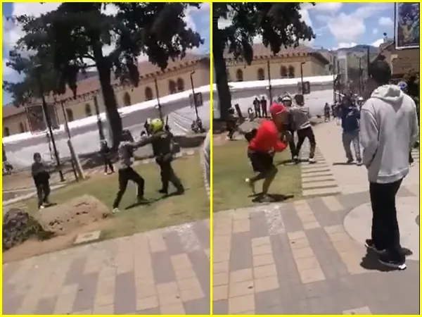 En campo de batalla terminó el parque de Rumipamba por agresiones con cuchillos entre jóvenes