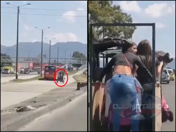 Habrían subido un coche con bebé a un mototaxi y se metieron al carril de Transmilenio, hay indignación en Bogotá