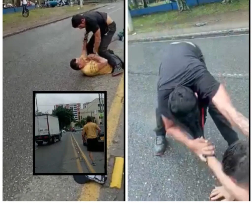 Bajarse de los carros a darse golpes: dos conductores y la pelea callejera en plena vía en Cali