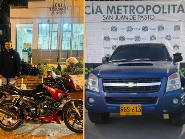 En Pasto recuperaron camioneta y motocicleta hurtados para extorsiones