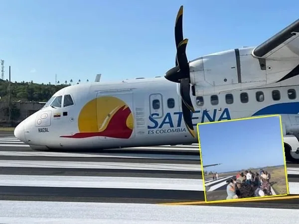 Mientras tanto en redes sociales se compartió un video del momento en el que los pasajeros tuvieron que bajar del avión por la emergencia.@jermainespk