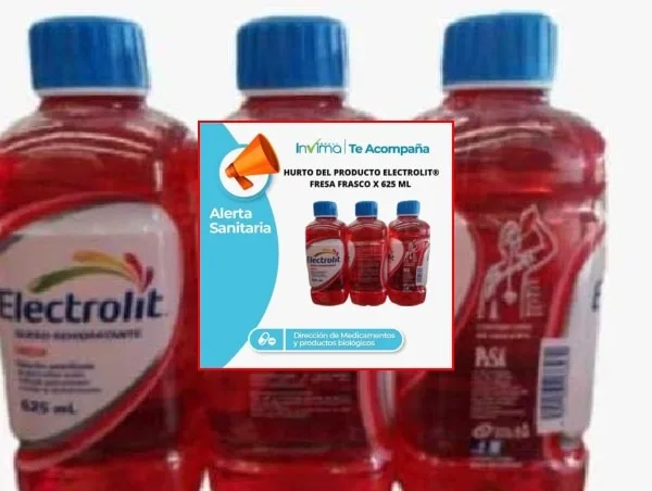 Invima emitió alerta sanitaria por robo de 28.560 unidades de Electrolit en Cartagena
