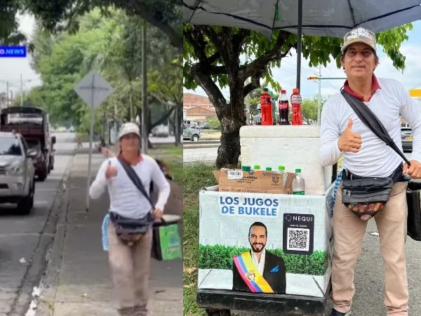 "Los jugos de Bukele":El negocio que elogia al presidente Nayib Bukele en los semaforos de Cali