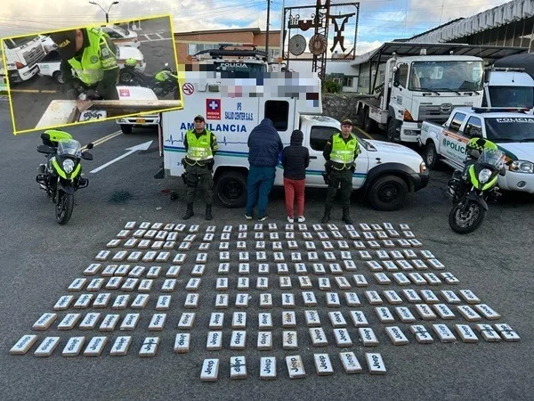 ‘Narcoambulancia’ cayó en Nariño: no era enfermo a quien transportaban, llevaban 220 kilos de droga