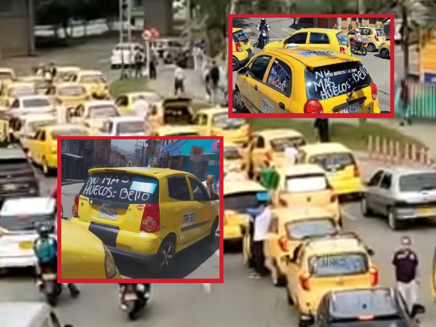 "Estamos inundados en huecos": Taxistas protestaron por daño en la malla vial