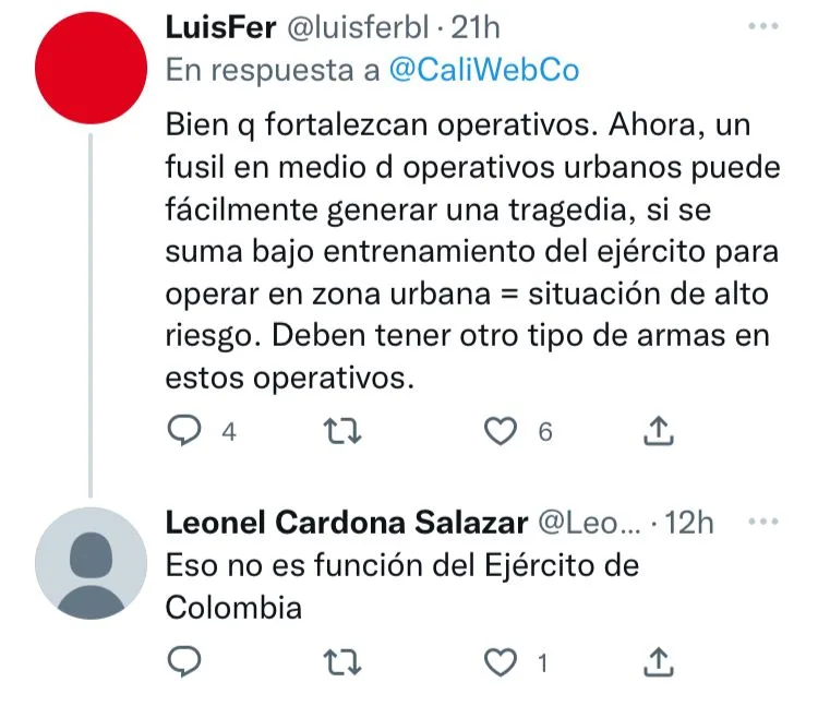 militares operativos Cali