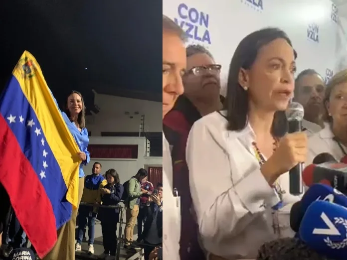 María Corina Machado lider opositora anunció fraude en las elecciones de Venezuela "Ganamos con el 70%"