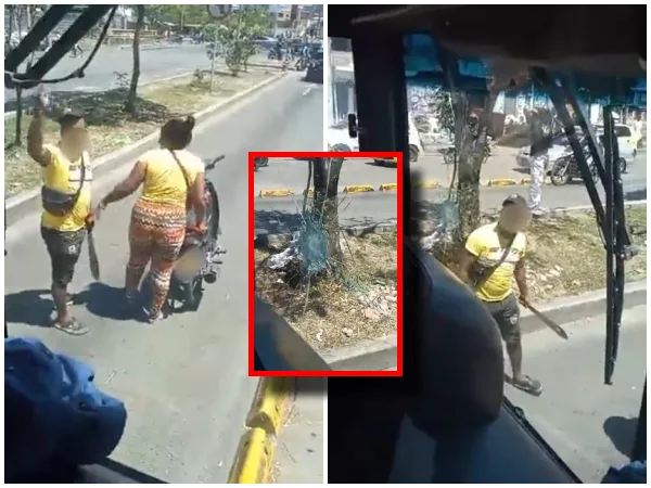 "Que después no sean solo disculpas", pareja en motocicleta vandalizó bus del MIO