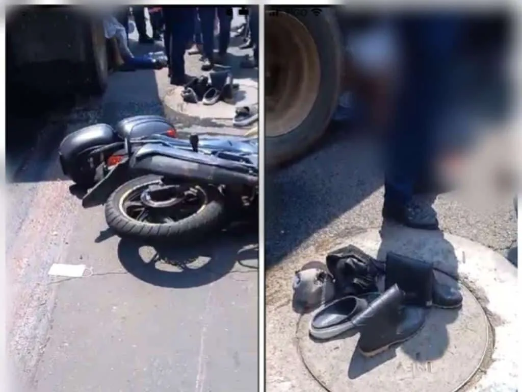 Jorge no sobrevivió, "intentaba esquivar huecos" y lo arrolló una volqueta en Cali. Fotos: capturas de video ciudadano.