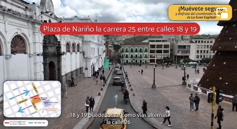 tráfico vehicular en Pasto por alumbrado