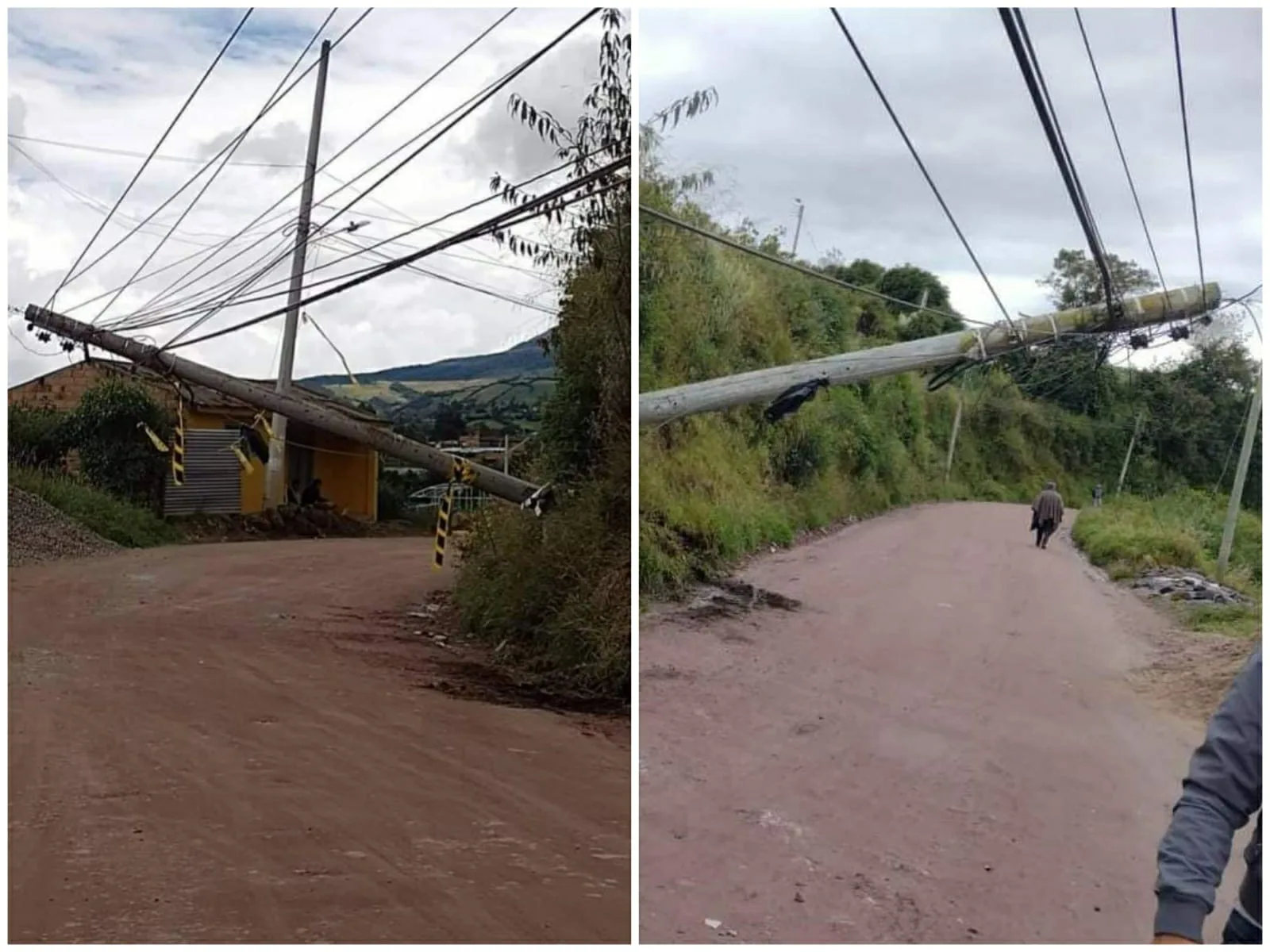 Poste que se cayó y terminó lesionando a dos menores en Túquerres, venía siendo reportando desde el año anterior