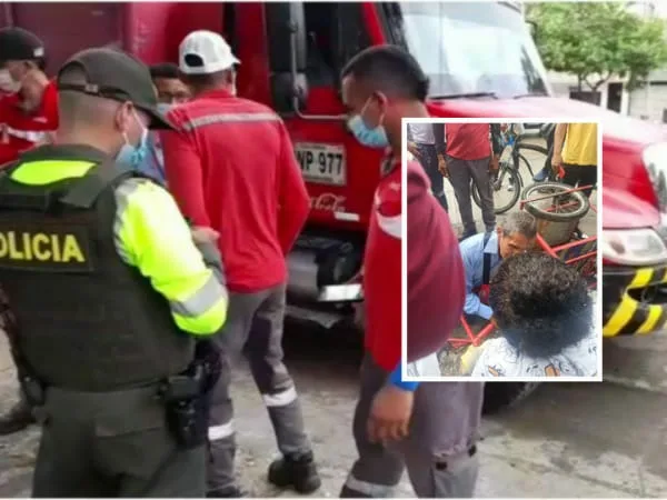 Trágico accidente en en Barranquilla, camión arrolló a un vendedor de tintos y dejó graves heridas en una pierna