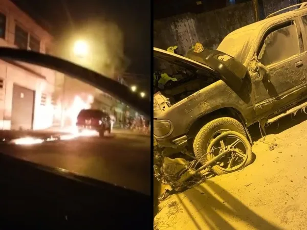 No iba ebrio pero "se alteró" y "huyó" por un robo, conductor de la camioneta que llevó la moto e incendió en Cali