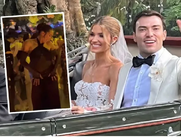Greeicy Rendón en boda de Esteban Santo y Gabriela Tafur.