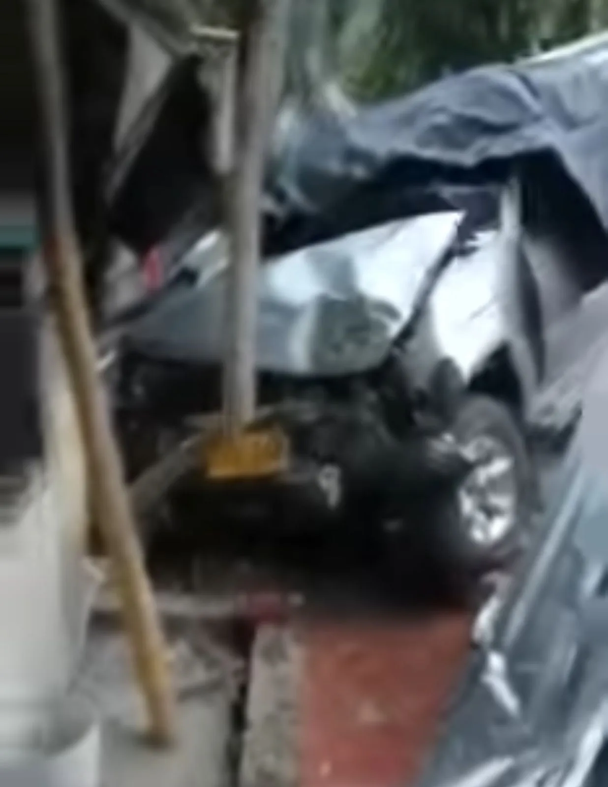 casa destriida en Samaniego accidente de tránsito