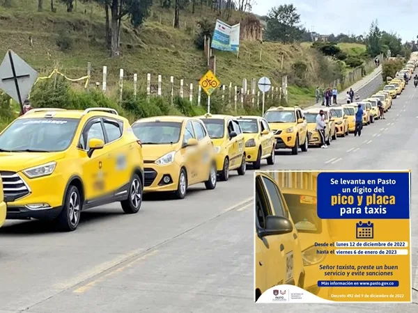 ¡Atención! se redujo a un solo digito el pico y placa para taxis en Pasto