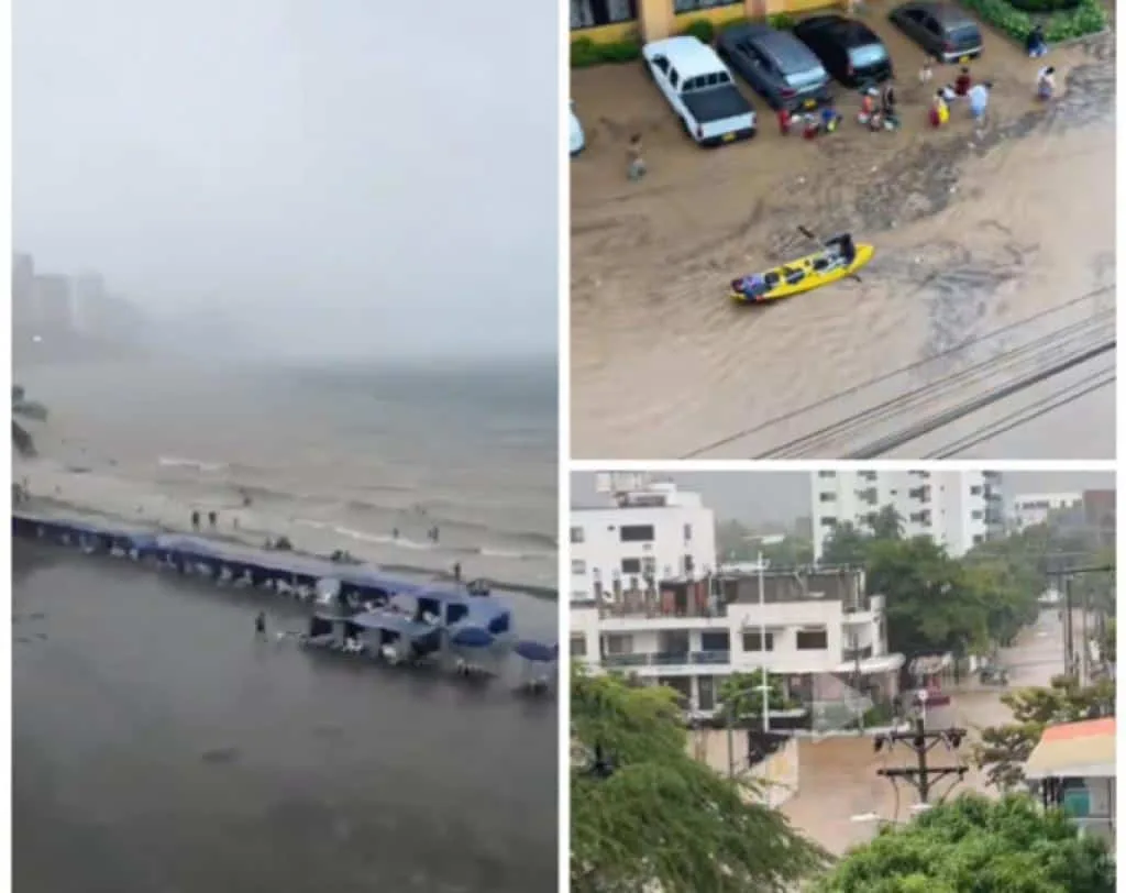 Aguacero en Santa Marta, inundó playas y el Rodadero