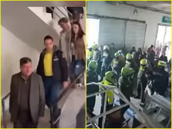 Alcalde con cooperación española fue a entregar ayudas a la plaza de mercado y salieron abucheados