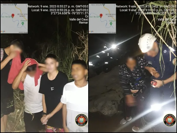 Niños y adultos atrapados por corriente súbita del río Cali: los rescataron en medio de la noche y evitaron la tragedia