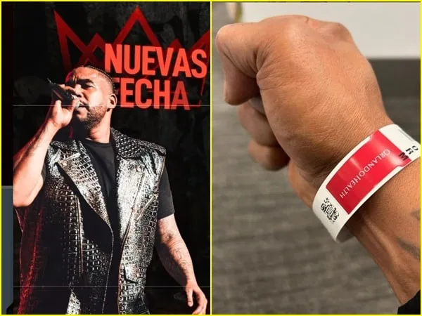 A través de su cuenta de Instagram, Don Omar, posteó una fotografía en la que en su mano muestra la cinta de ingreso a un hospital en Orlando, Florida