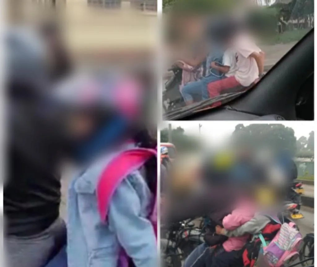 niños pasajeros motos en Cali