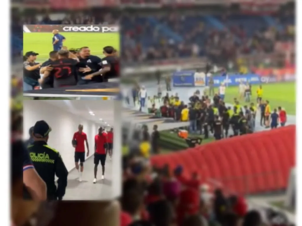 Riña entre jugadores del América y Policías: Un empujón, un comparendo no recibido, contingente policial rodeando el bus