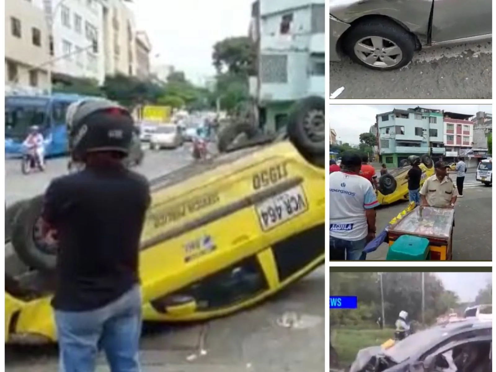 Un carro chocó contra un árbol y un taxi volcado: más de 500 accidentes van en Cali este 2023