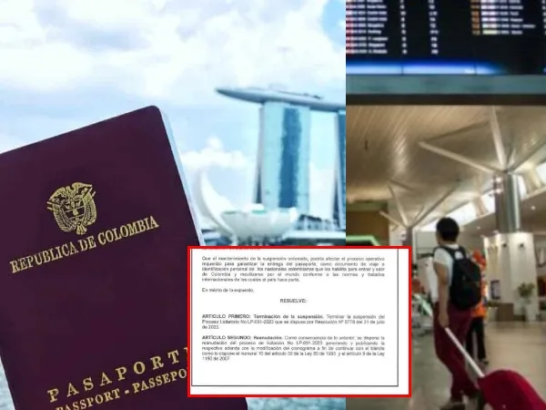 Sigue en marcha la licitación para expedir pasaportes en Colombia, El proceso se había suspendido luego de una demanda de acción popular