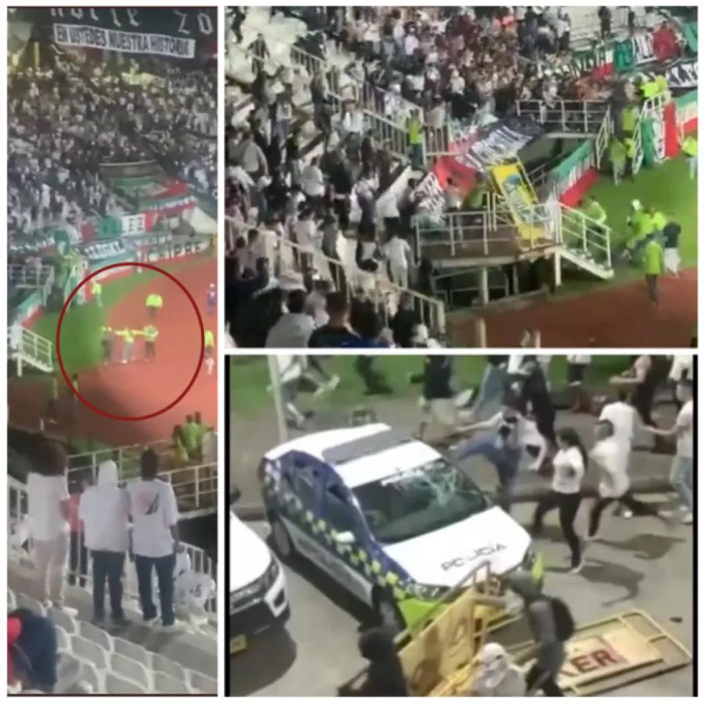 Más de 29 heridos y patrullas dañadas: hinchas causaron desmanes en Palogrande y calles de Manizales