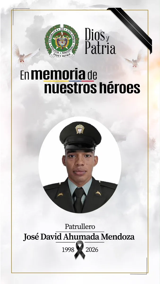Patrullero José David Ahumada, asesinado en Timbiquí, Cauca.