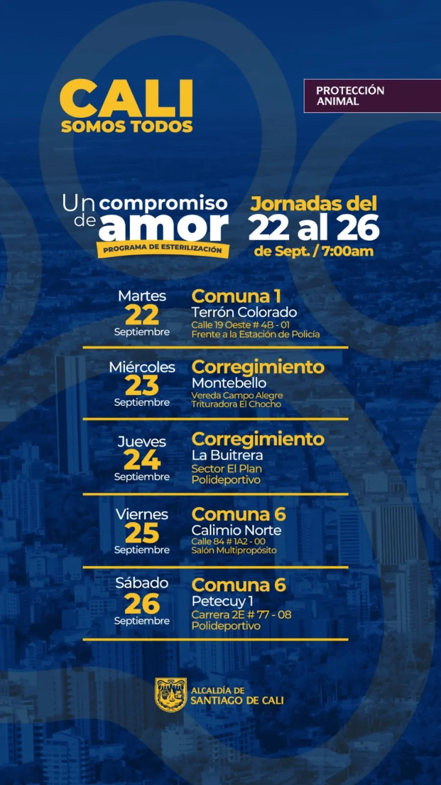 Esterilizaciones gratuitas en Cali.