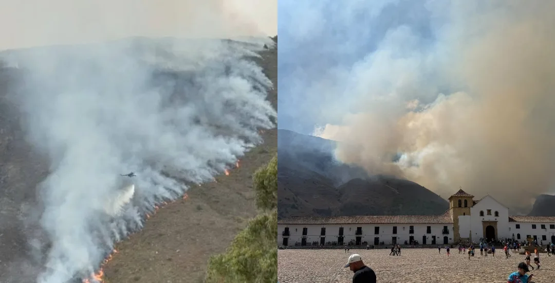 Incendio forestal en Villa de Leyva, Boyacá