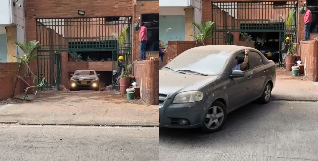 Carros atrapados en unidad residencial tras terremoto en Cali
