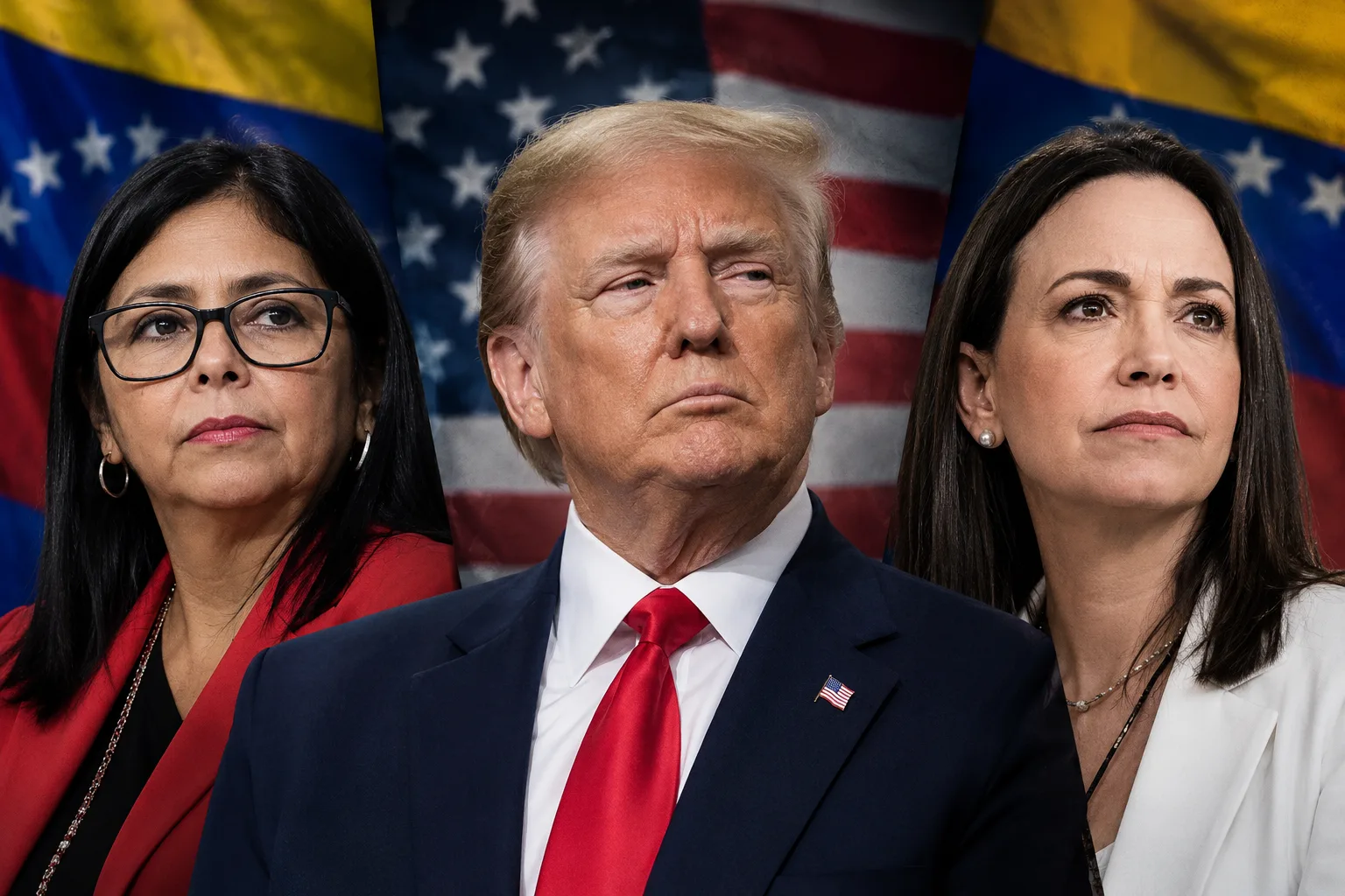 Donald Trump habla sobre la posibilidad de elecciones en Venezuela entre Delcy Rodríguez y María Corina Machado en la Casa Blanca.